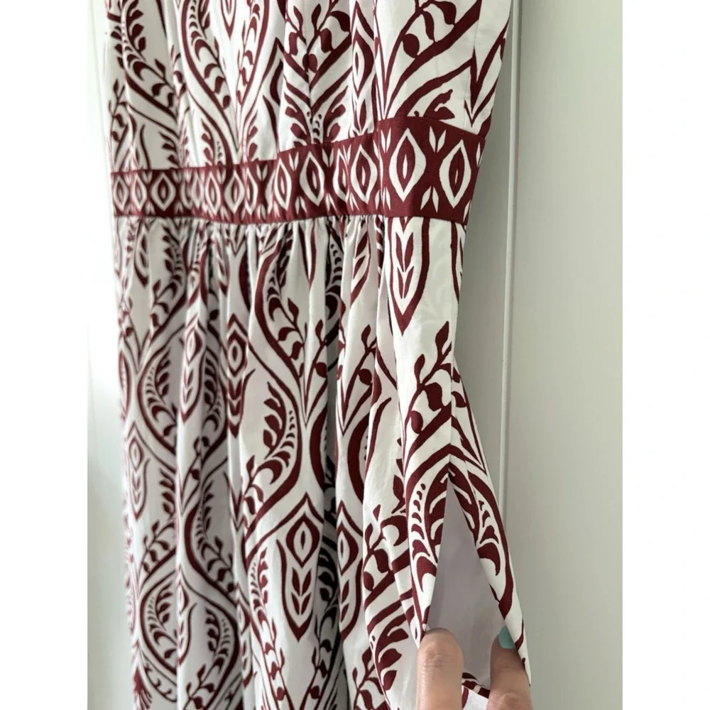 Talbots Modern Cotton Poplin Fit & Flare Maxi Dress Bohemian Medallion 16 Petite - Picture 9 of 10